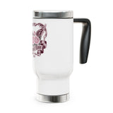 Gothic Rose Stainless Steel Travel Mug, Eternal Love Winged Rose Cup, Romantic Gift for Her, Vintage Dark Romance Drinkware
