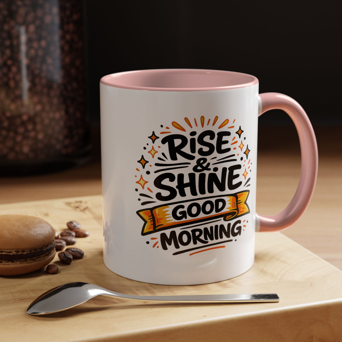 Rise and Shine Coffee Mug, Good Morning Motivational Cup, Cheerful Coworker Gift, Positive Office Desk Decor for Teacher or Coffee Lover