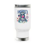 Patriotic Statue of Liberty Travel Mug, Stainless Steel Coffee Cup, Lady Liberty Gift for Women, 4th of July Gift, USA Drinkware