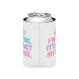 Funny Sarcastic Can Cooler, I'm Fine It's Just My Face Pastel Quote, Sassy Drink Holder, Birthday Gift for a Best Friend or Office Coworker