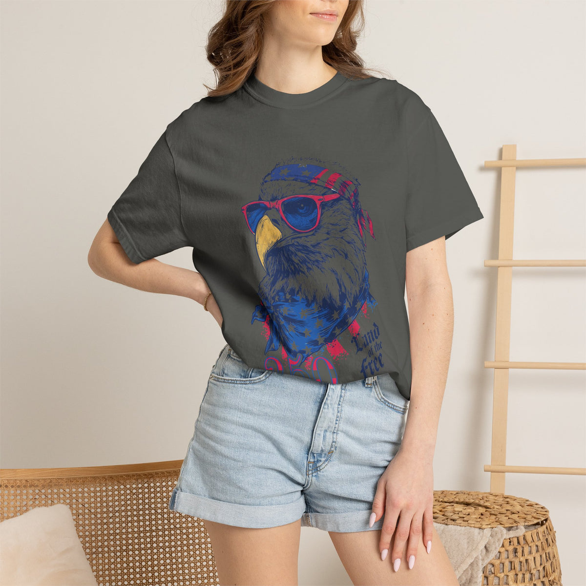 Patriotic Eagle Graphic T Shirt, Vintage America 250 Tee, Land of the Free Shirt, Fourth of July USA Graphic Tee for Men Women