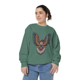 Ornamental Eagle Sweatshirt, Retro Tattoo Style Bird Graphic, Gift for Wildlife Art Lovers, Boho Festival Outfits and Everyday Casual Wear