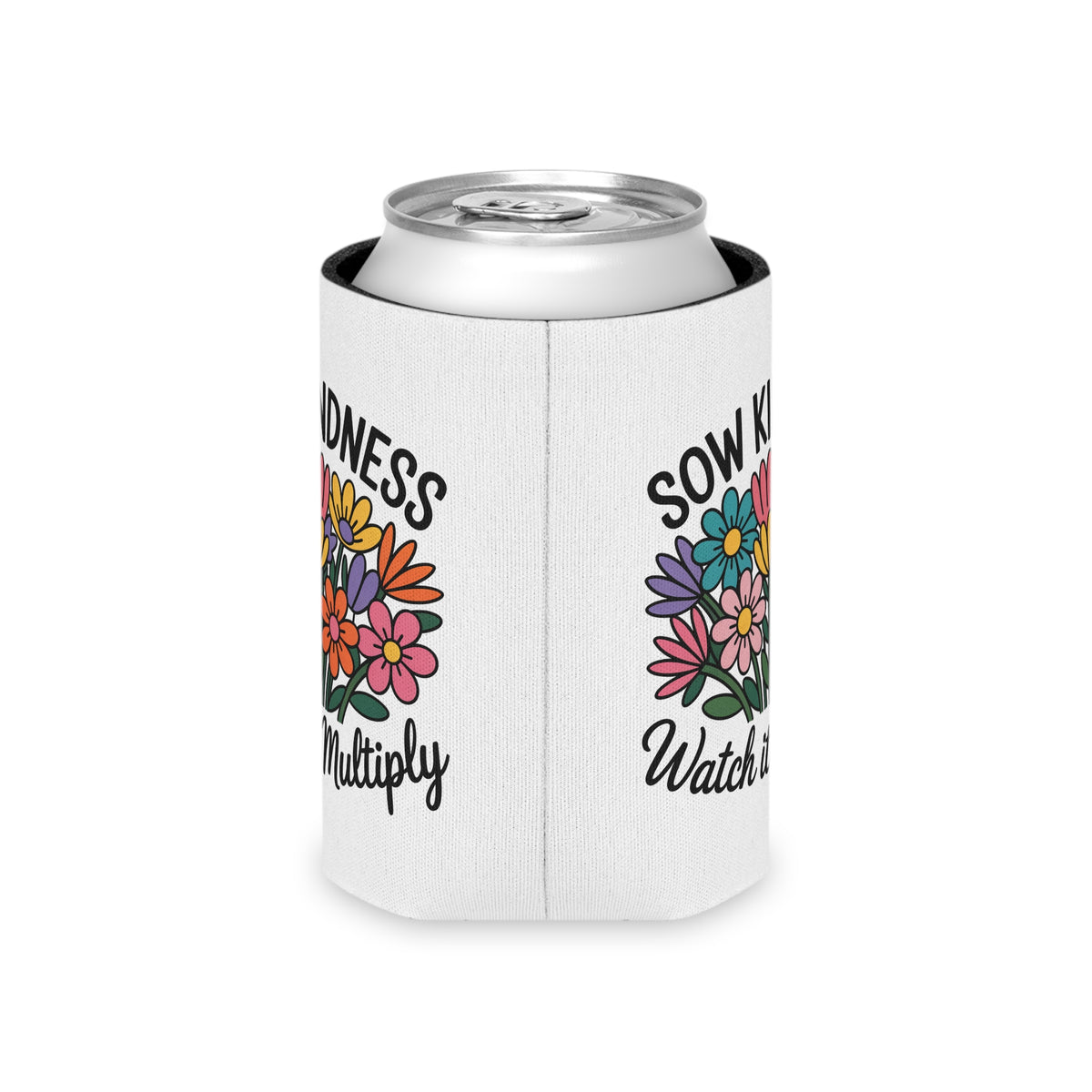Kindness Can Cooler, Floral Beer Can Holder, Positive Quote Drink Sleeve, Flower Lover Gift, Summer Party Favor, Inspirational Gift