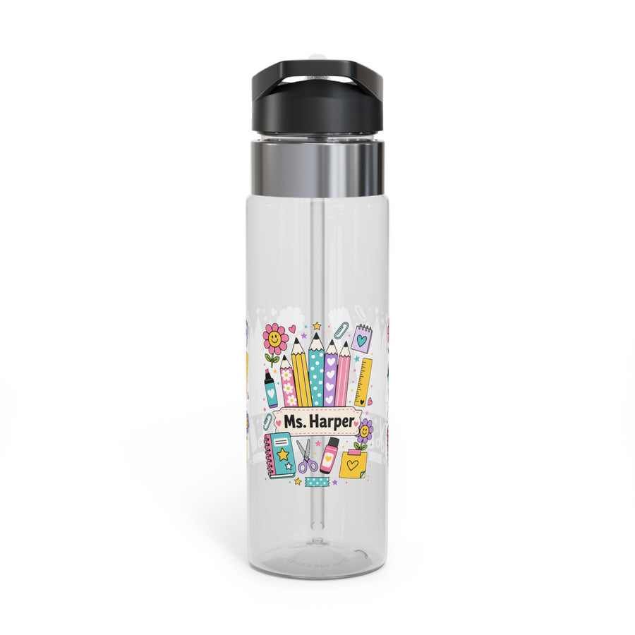 Personalized Teacher Water Bottle, Cute Teacher Gift for Classroom, Educator Appreciation Gift, School Staff Bottle, Back to School Gift