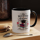 Personalized Graduation Mug for Her, She Believed and Achieved Coffee Cup, Custom Name Class of 2027 Gift, Floral Graduation Keepsake
