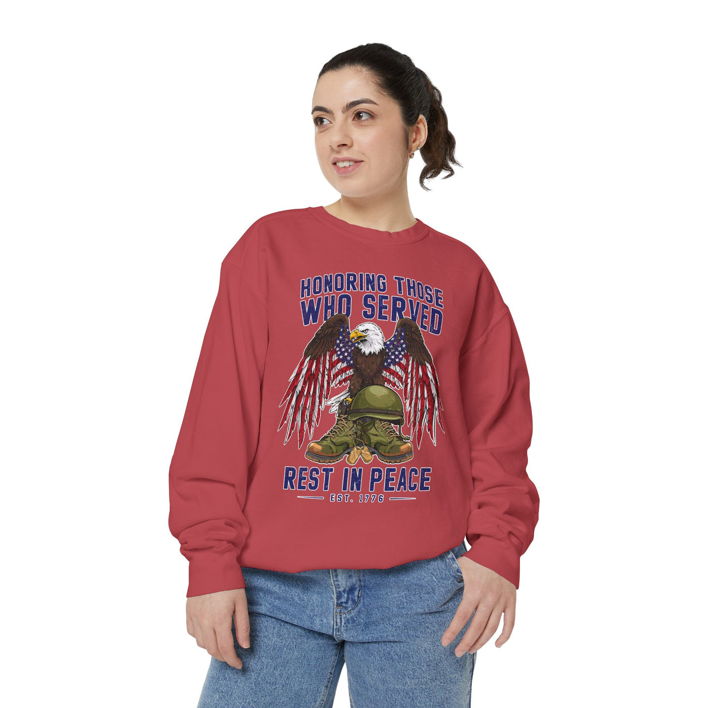 Honoring Those Who Served Sweatshirt, Military Memorial Crewneck, Fallen Soldier Tribute, Veteran Remembrance Gift, Patriotic Eagle Top