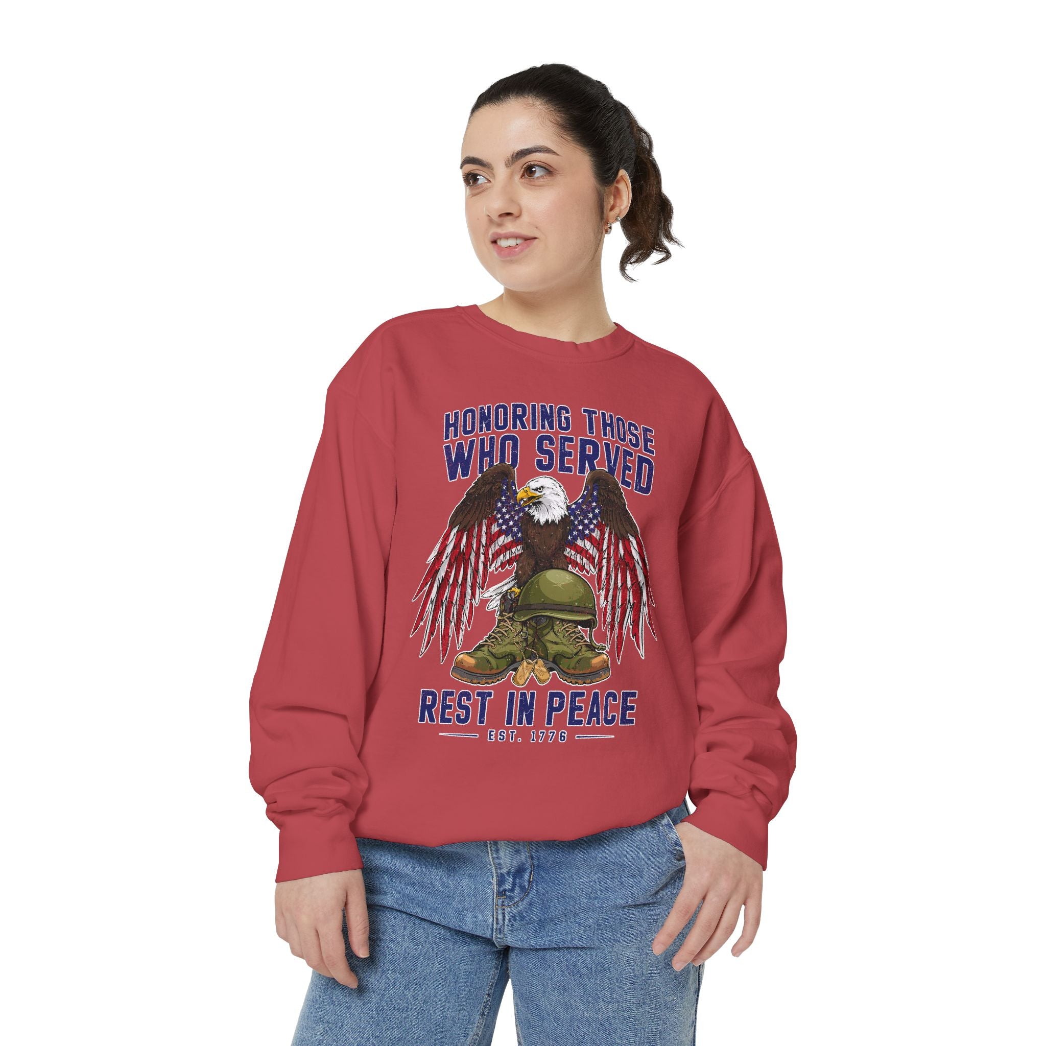 Honoring Those Who Served Sweatshirt, Military Memorial Crewneck, Fallen Soldier Tribute, Veteran Remembrance Gift, Patriotic Eagle Top