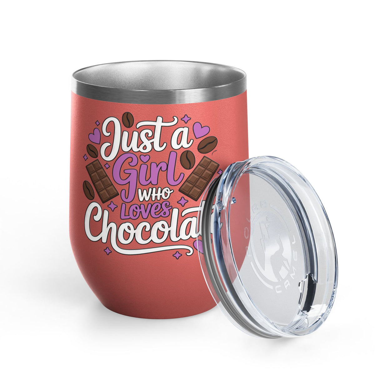 Chocolate Lover Wine Tumbler, Just a Girl Who Loves Chocolate, Cute Sweet Treat Tumbler, Dessert Lover Gift for Her, Coffee Lover Gift