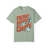 Coffee Lover Halloween Shirt, Freshly Brewed Coffee Ghost T-Shirt, Cute Spooky Season Gift for Barista and Caffeine Fan, Gift for Her