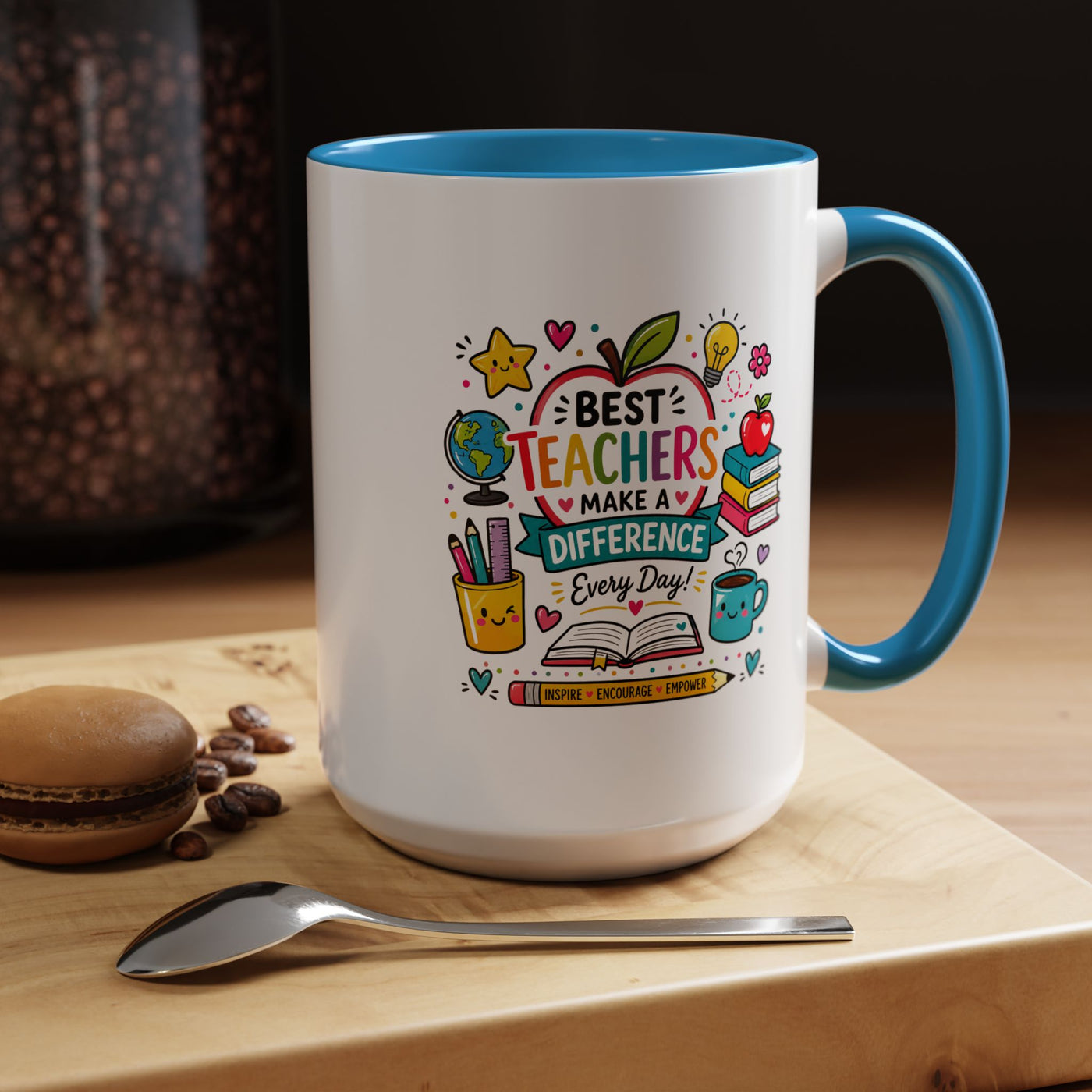 Best Teacher Appreciation Mug, Teachers Make a Difference Coffee Cup, Thank You Gift for Educator, End of Year or Christmas Keepsake