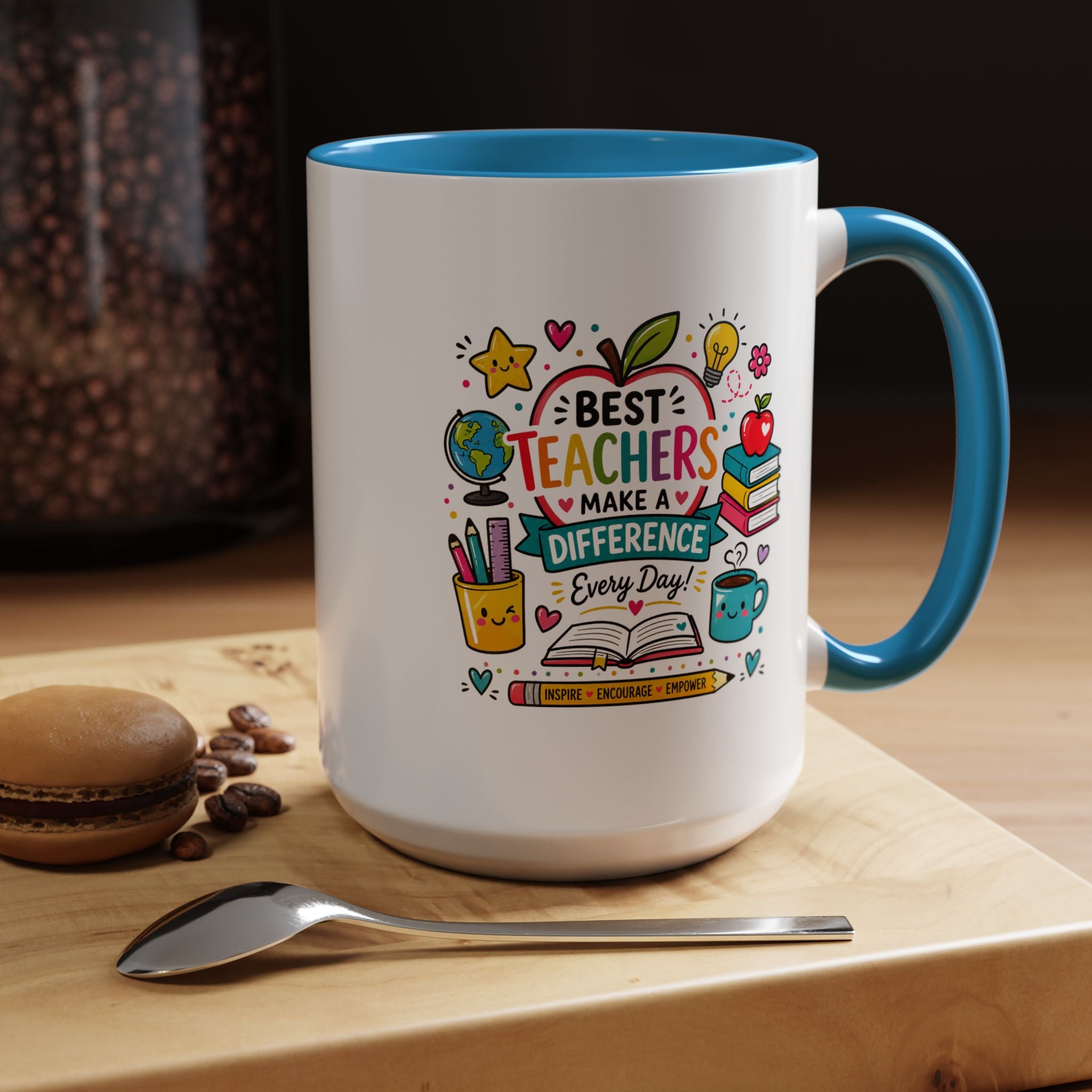 Best Teacher Appreciation Mug, Teachers Make a Difference Coffee Cup, Thank You Gift for Educator, End of Year or Christmas Keepsake