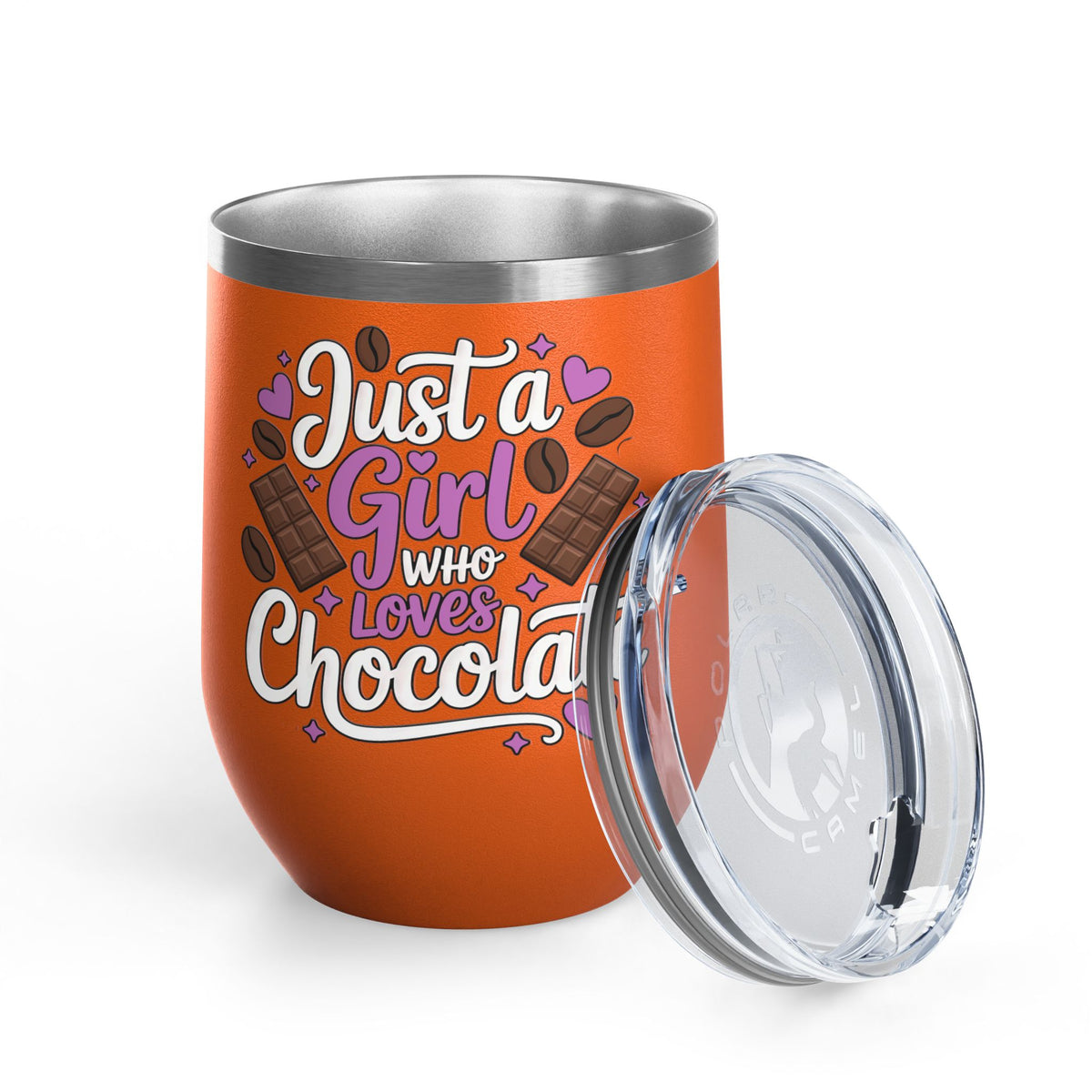 Chocolate Lover Wine Tumbler, Just a Girl Who Loves Chocolate, Cute Sweet Treat Tumbler, Dessert Lover Gift for Her, Coffee Lover Gift