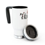 Personalized Rose Floral Stainless Steel Travel Mug, Custom Name Coffee Cup, Botanical Tumbler, Flower Lover Gift, Gift for Her