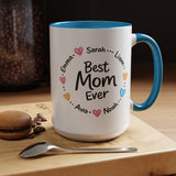 Personalized Best Mom Ever Mug, Custom Kids Names Coffee Mug, Mother's Day Gift for Mom, Grandma Gift, Family Keepsake Cup