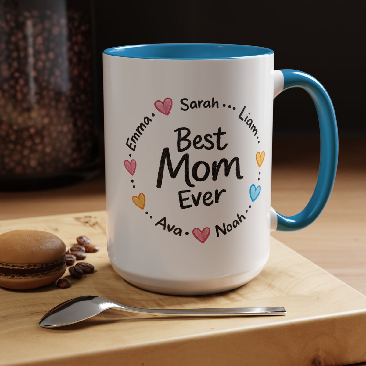 Personalized Best Mom Ever Mug, Custom Kids Names Coffee Mug, Mother's Day Gift for Mom, Grandma Gift, Family Keepsake Cup