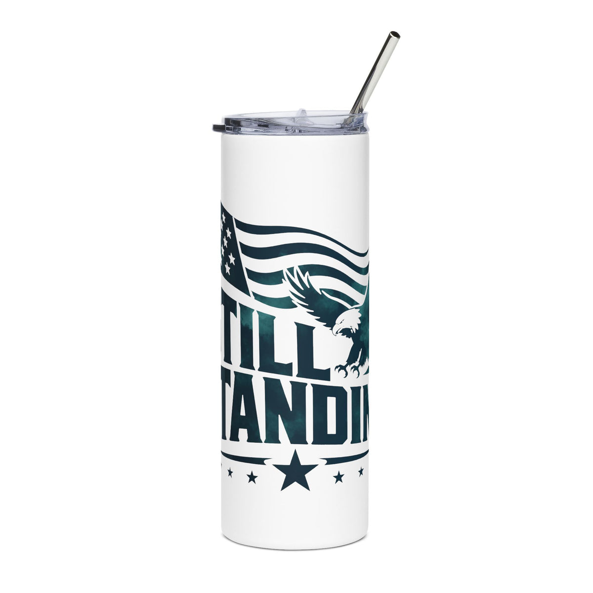 American Eagle Skinny Tumbler, Patriotic Flag Travel Cup, USA Drinkware, Bald Eagle Gift, Red White Blue Cup, American Pride Gift