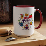 Personalized Teacher Mug with Name, Thank You Coffee Cup from Students, End of School Appreciation Gift, Colorful Classroom Keepsake