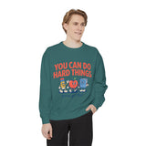 You Can Do Hard Things Teacher Sweatshirt, Motivational School Graphic Crewneck, Positive Classroom Gift for Educators