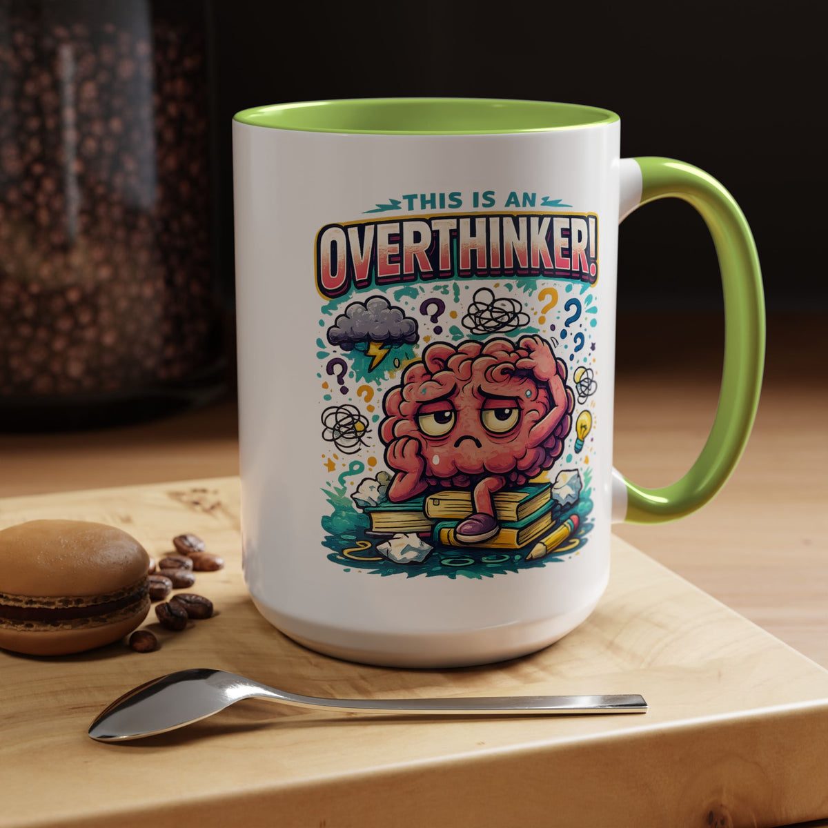 Overthinker Mug, Funny Anxiety Coffee Mug, This Is An Overthinker Brain Humor Cup, Mental Health Gift