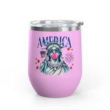 Patriotic Statue of Liberty Wine Tumbler, 4th of July Wine Cup, Lady Liberty Gift for Women, American Flag Drinkware, USA Summer Gift
