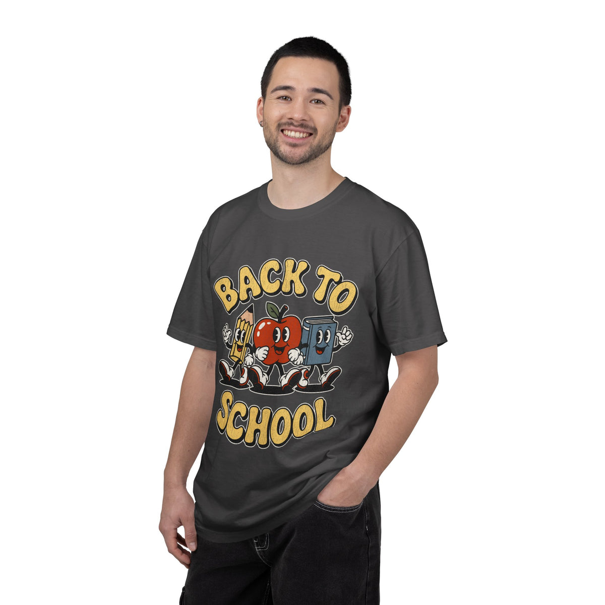 Back to School T-Shirt, Retro Apple Pencil and Book Graphic Tee, Teacher Shirt, First Day Classroom Outfit, Educator Gift, School Staff Top