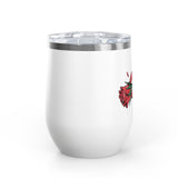 Red Lips and Rose Wine Tumbler, Gothic Romantic Stainless Steel Cup, Valentine's Day Gift for Her, Alternative Love Gift