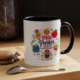 Personalized Teacher Mug with Name, Thank You Coffee Cup from Students, End of School Appreciation Gift, Colorful Classroom Keepsake