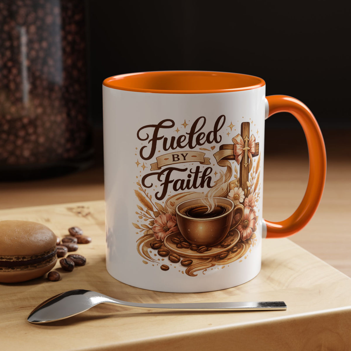 Christian Coffee Mug Fueled By Faith, Faith Based Coffee Cup, Religious Gift for Women, Prayer Warrior Mug, Inspirational Christian Gift