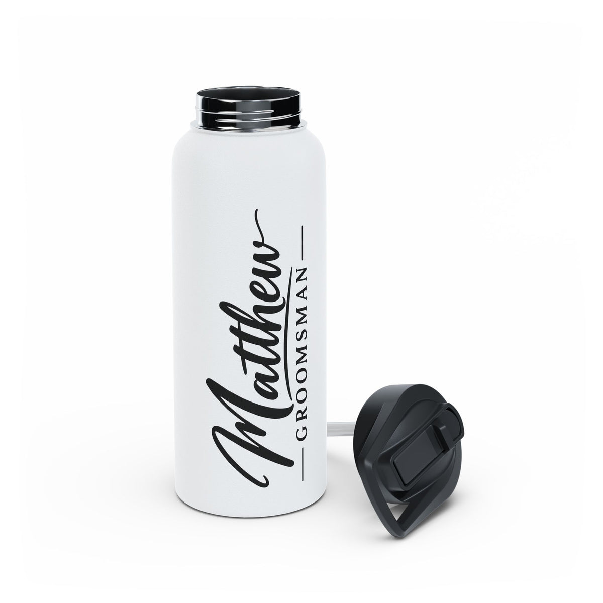 Personalized Junior Groomsman Water Bottle, Stainless Steel Kids Straw Bottle, Custom Name Ring Bearer Gift, Boys Wedding Party Gift