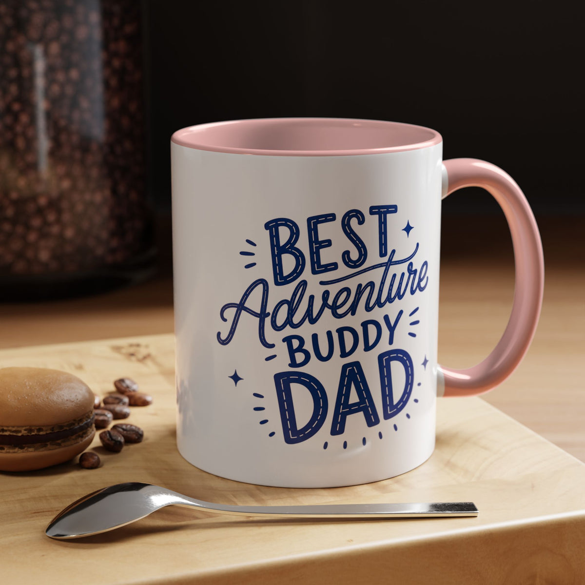 Best Adventure Buddy Dad Coffee Mug, Father's Day Gift from Kids, Travel and Hiking Outdoor Papa Ceramic Tea Cup with Black Handle