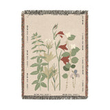 Personalized Botanical Woven Blanket for Mom, Custom Wildflower Throw Blanket, Mother's Day Gift, Floral Keepsake, I Love You Mom