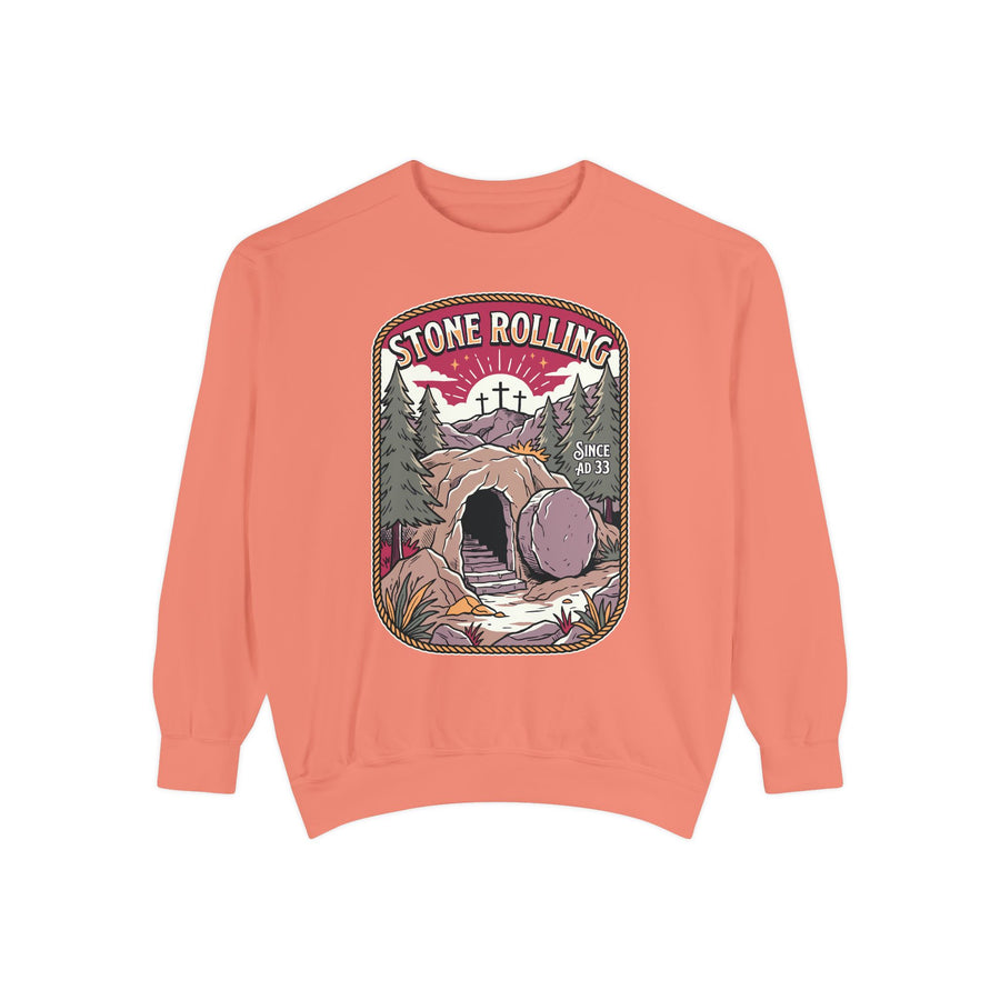 Stone Rolling Since AD 33 Comfort Colors Sweatshirt, Christian Easter Crewneck Sweatshirt, Faith Based Resurrection Gift for Believers