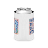 Happy to Sea You Can Cooler, Cute Seahorse Drink Sleeve, Ocean Lover Gift, Beach Party Favor, Summer Coastal Accessory