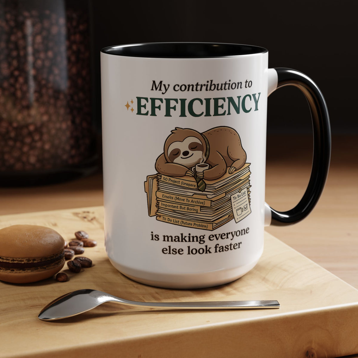 Funny Sloth Office Mug, Productivity Humor Coffee Mug, Lazy Coworker Gift, Work From Home Mug, Sarcastic Employee Coffee Cup