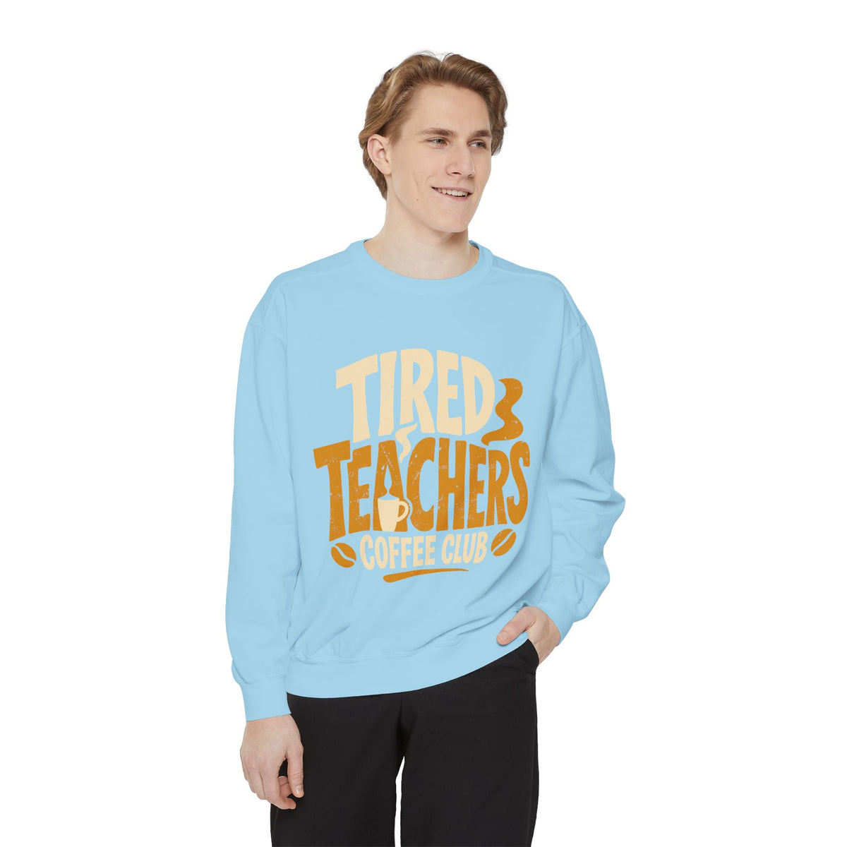 Tired Teachers Coffee Club Comfort Colors Sweatshirt, Funny Teacher Coffee Shirt, Educator Gift, Teacher Life Pullover