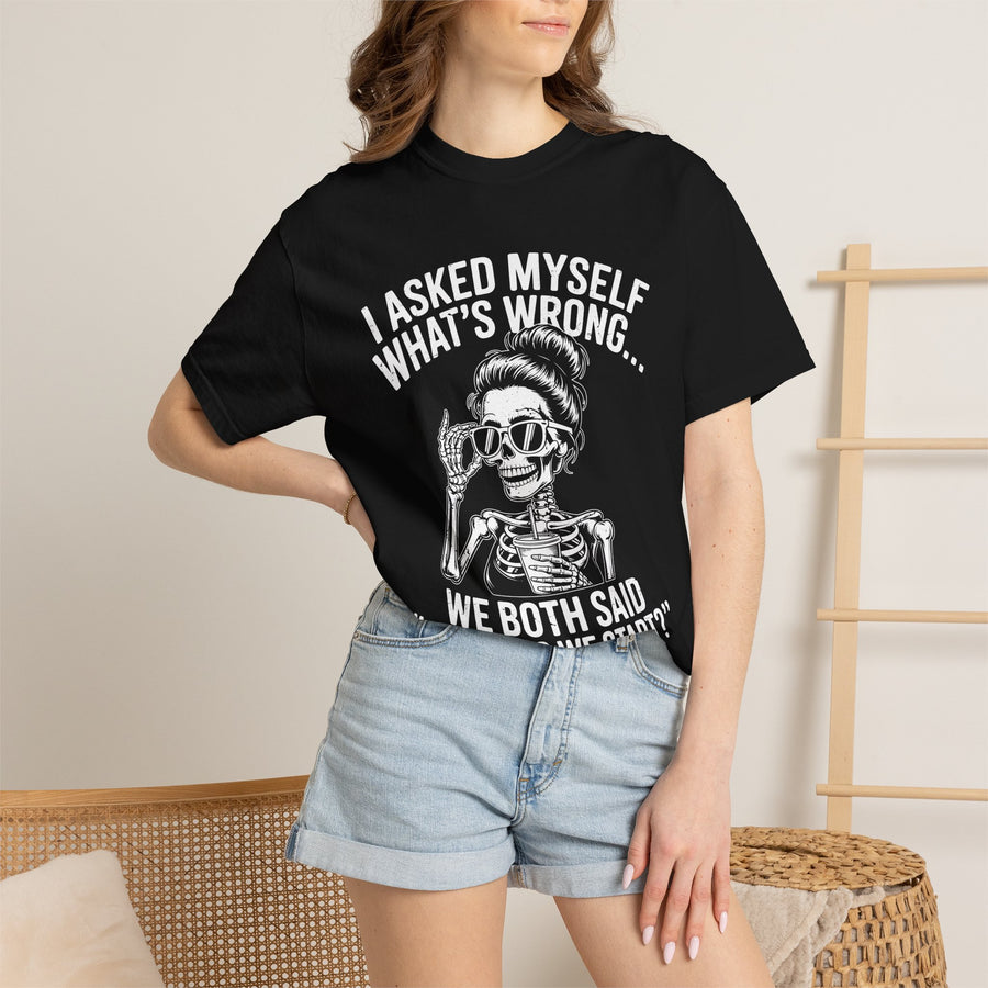 Funny Skeleton Comfort Colors Shirt, Sarcastic Mental Health Graphic Tee, Dark Humor Skeleton Shirt, Trendy Oversized Comfort Tee