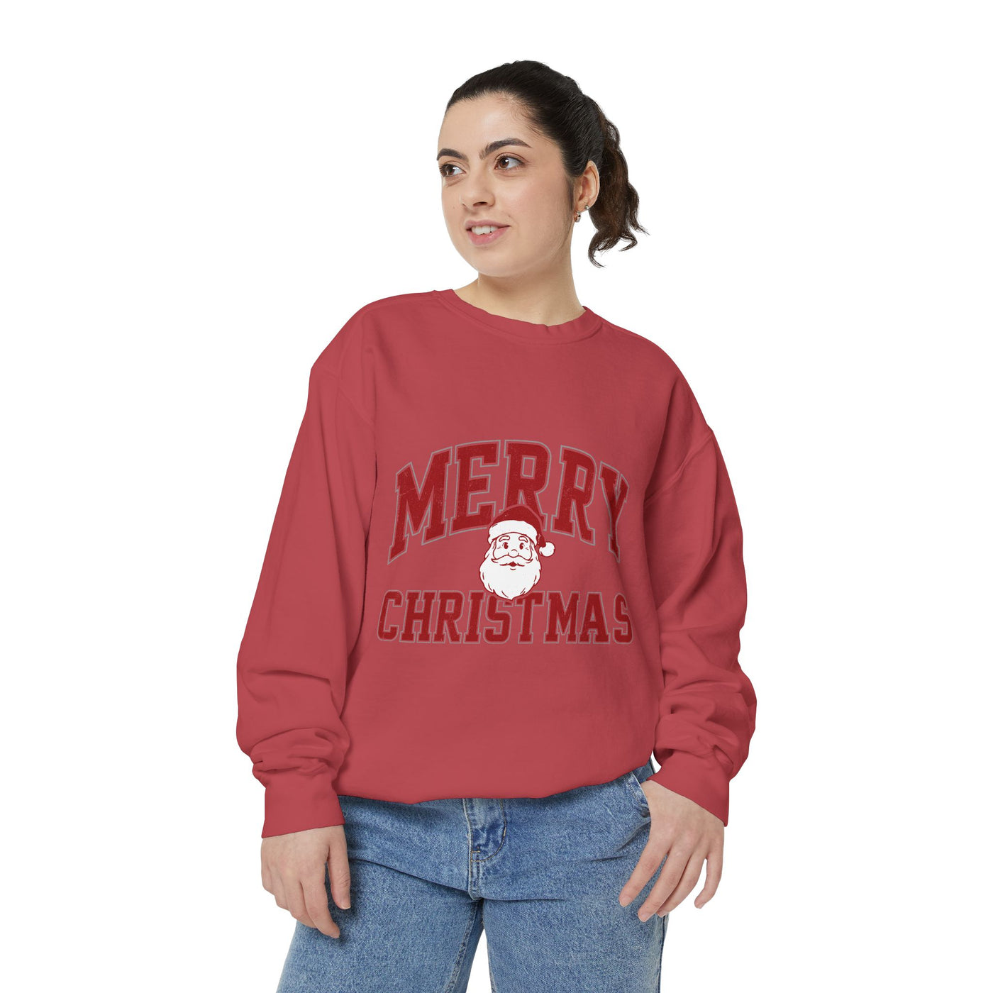Merry Christmas Santa Sweatshirt, Vintage Holiday Crewneck, Festive Christmas Party Pullover, Retro Santa Claus Gift for Family Photos