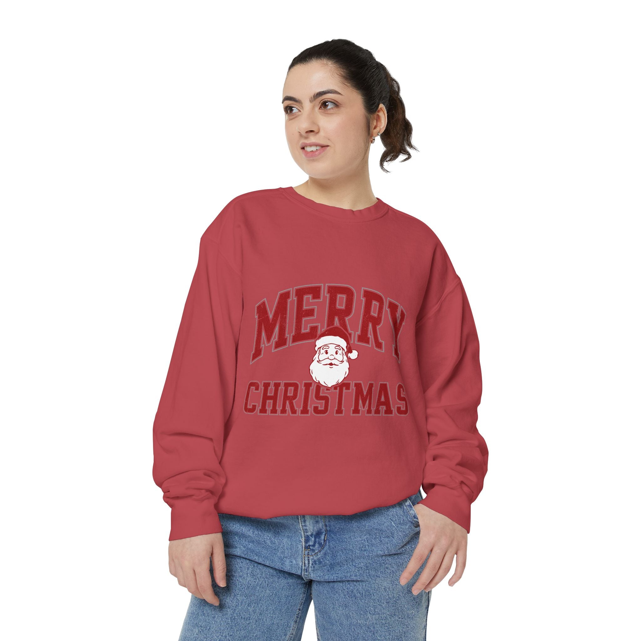 Merry Christmas Santa Sweatshirt, Vintage Holiday Crewneck, Festive Christmas Party Pullover, Retro Santa Claus Gift for Family Photos