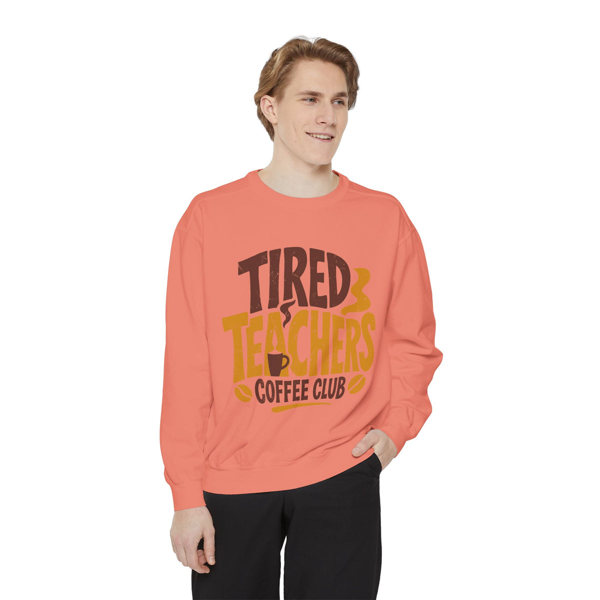 Funny Teacher Coffee Club Comfort Colors Sweatshirt, Tired Teachers Club Graphic Sweatshirt, Teacher Appreciation Gift for Coffee Lovers