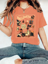 HALLOWEEN Pattern Round Neck Short Sleeve