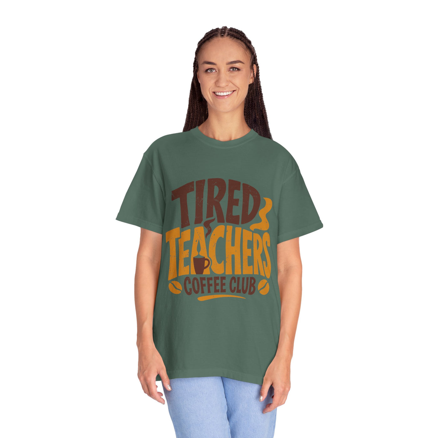 Funny Teacher Coffee Comfort Colors Shirt, Tired Teachers Coffee Club Tee, Teacher Appreciation Gift, Educator Graphic Shirt