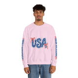 USA Patriotic Sweatshirt, American Flag Ribbon Pullover, Vintage Stars and Stripes Top, Fourth of July Outfit, Americana Gift for Women