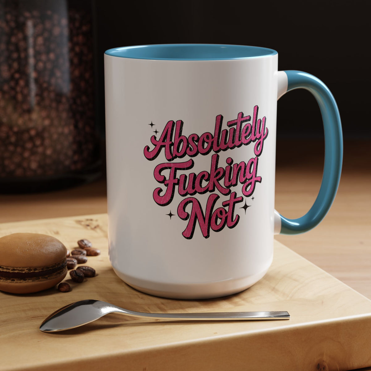 Absolutely Not Coffee Mug, Funny Sarcastic Pink Retro Lettering, Sassy Birthday Gift for a Best Friend or Office Work Bestie