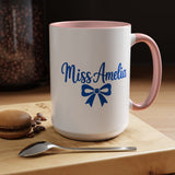 Personalized Teacher Name Mug, Custom Teacher Coffee Mug with Bow Design, Teacher Appreciation Gift, Classroom Desk Mug for Educators