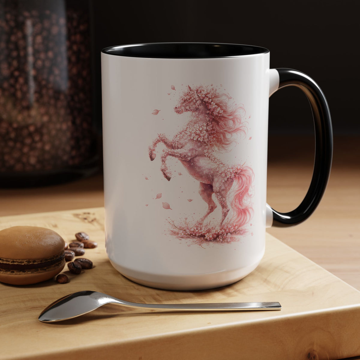 Floral Horse Mug, Horse Lover Gift, Equestrian Coffee Mug, Horse Mom Cup, Horse Art Mug, Ranch Life Gift, Horse Owner Present