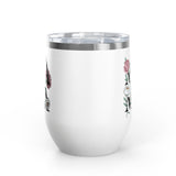 Floral Mama Wine Tumbler, Flower Wine Cup for Mom, Botanical Drinkware, Mothers Day Gift for Mom, Feminine Coffee and Wine Tumbler