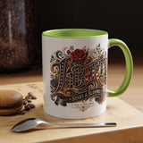 Vintage Patriotic Floral Coffee Mug, Liberty Stars and Blooms Mug, Americana Rose Art Cup, Fourth of July Gift, USA Lover Mug