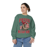Proud Military Mom Sweatshirt, Patriotic Army Mom Pullover, Gift for Military Mother, Deployment Homecoming Crewneck, Flag Floral Top