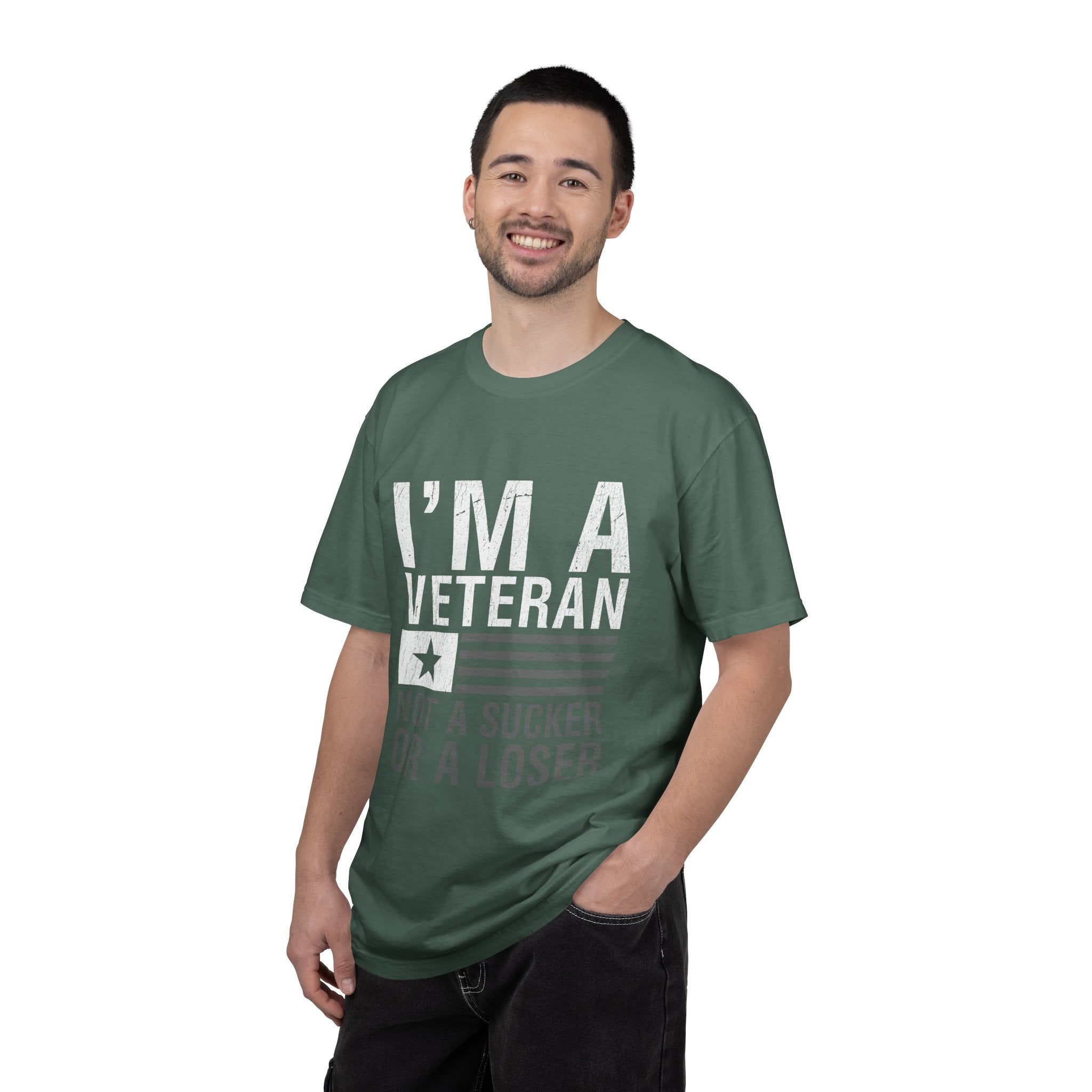 I'm a Veteran Not a Sucker or Loser Shirt, Bold Military T-Shirt, Patriotic Gift for Veteran, Veterans Day Tee, Retired Soldier Apparel