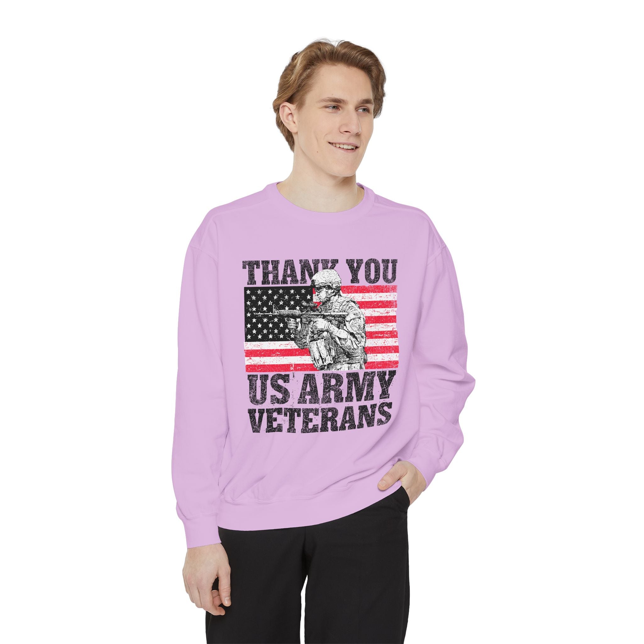 Thank You US Army Veterans Sweatshirt, Patriotic Soldier Crewneck, Military Appreciation Gift, American Flag Pullover for Veterans Day